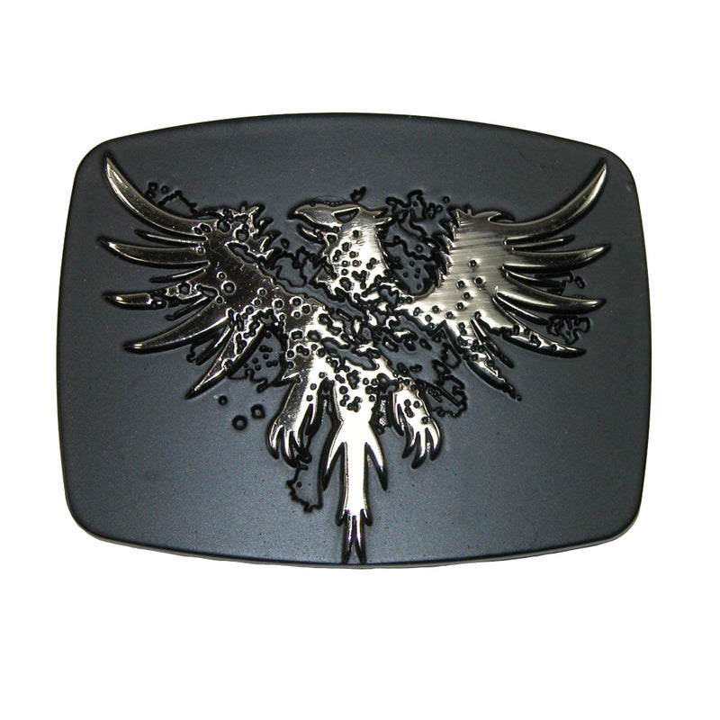 Chrome Phoenix Belt Buckle, Silver - Image 1